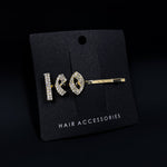 Load image into Gallery viewer, Leo diamond and gold hair pin
