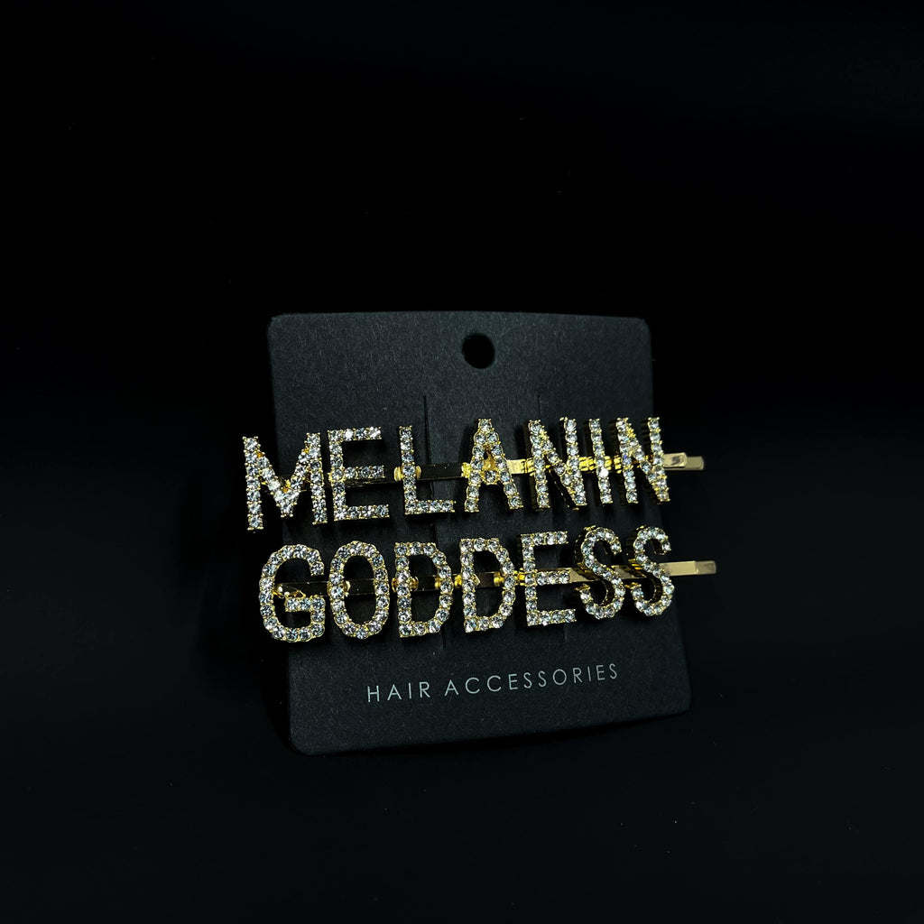 Melaning Goddess Gold and Diamond Hair Pin Set